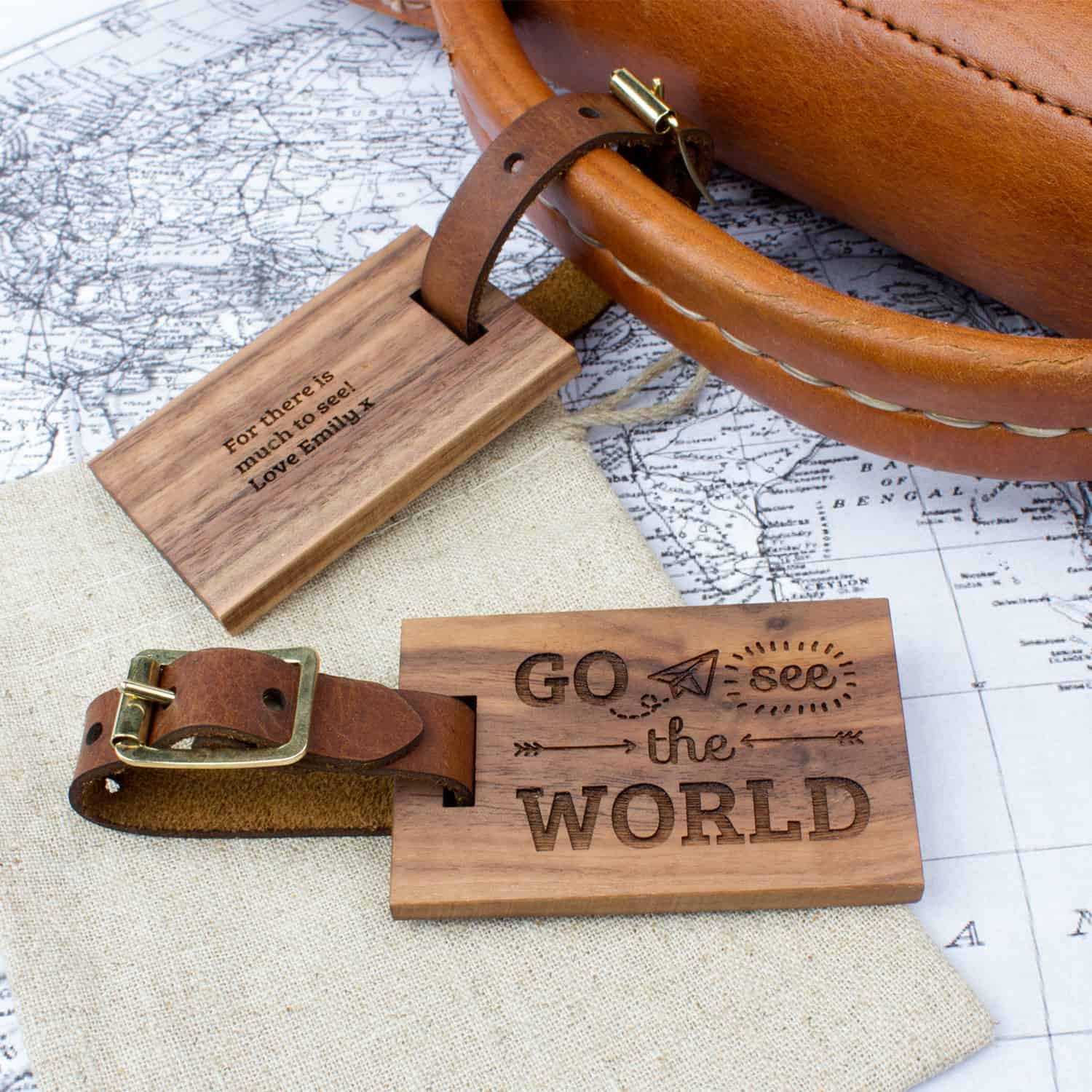 Wood Luggage Tag