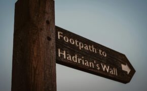 footpath sign to hadrian s wall england