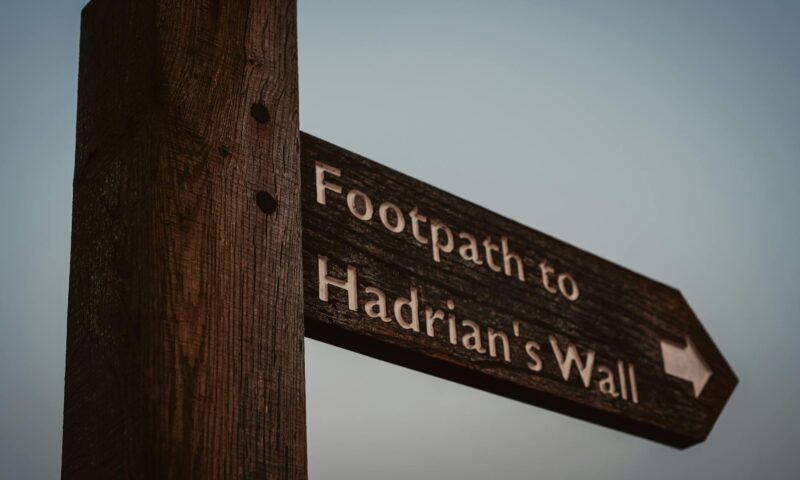 footpath sign to hadrian s wall england