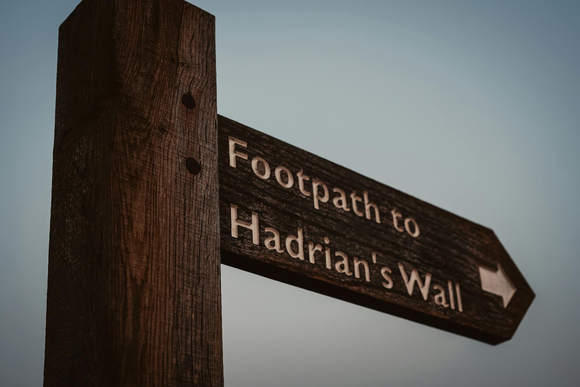 footpath sign to hadrian s wall england