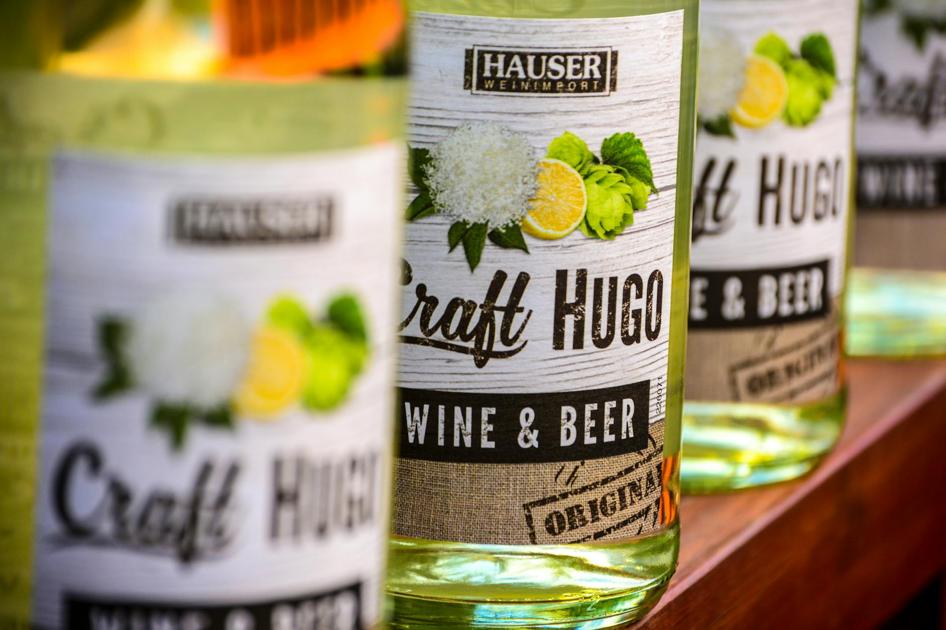 hauser craft hugo wine and beer bottles