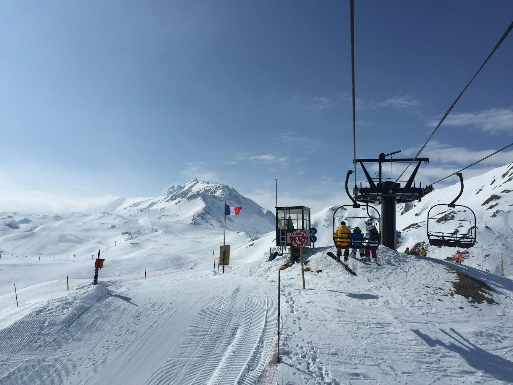 winter ski lift in tignes french alps