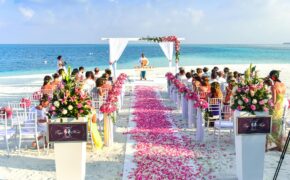beach wedding ceremony during daytime