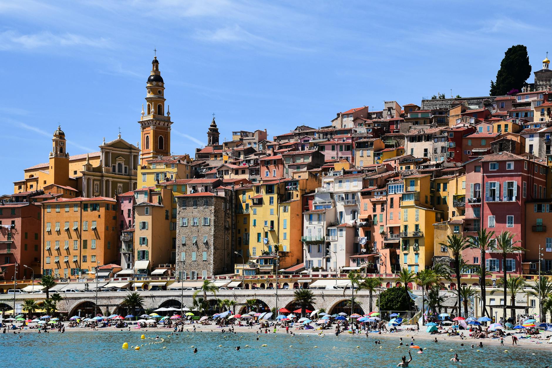 colorful seaside architecture in menton france