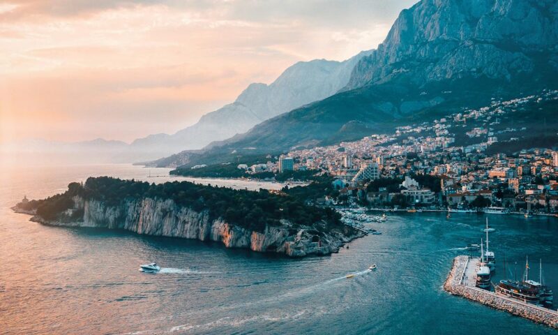 aerial photograph of island